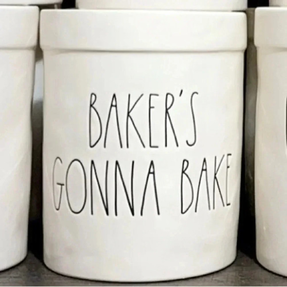 Rae Dunn Collection by Magenta Kitchen Utensil Holder/Crock BAKER’S GONNA BAKE - Picture 3 of 3